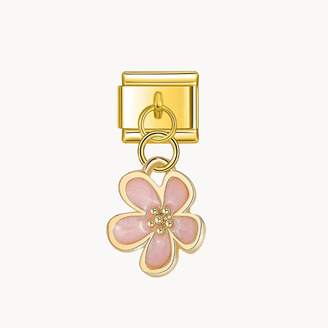 Pendentif fleur rose - Italian Charms France