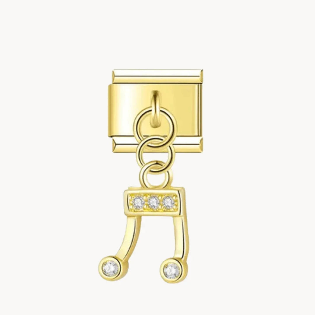 Pendentif note de musique dorée